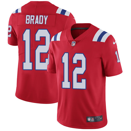Nike Patriots #12 Tom Brady Red Alternate Youth Stitched NFL Vapor Untouchable Limited Jersey