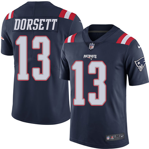 Nike Patriots #13 Phillip Dorsett Navy Blue Youth Stitched NFL Limited Rush Jersey