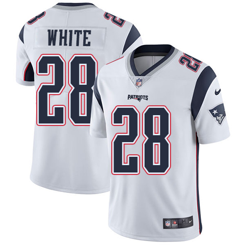Nike Patriots #28 James White White Youth Stitched NFL Vapor Untouchable Limited Jersey