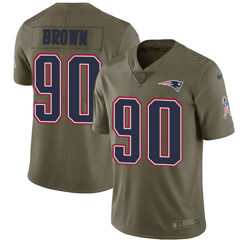 Nike Patriots #90 Malcom Brown Olive Youth Stitched NFL Limited 2017 Salute to Service Jersey