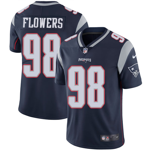 Nike Patriots #98 Trey Flowers Navy Blue Team Color Youth Stitched NFL Vapor Untouchable Limited Jersey