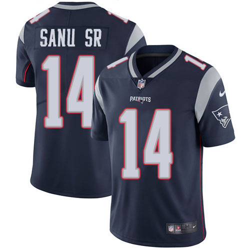 Nike Patriots #14 Mohamed Sanu Sr Navy Blue Team Color Youth Stitched NFL Vapor Untouchable Limited Jersey