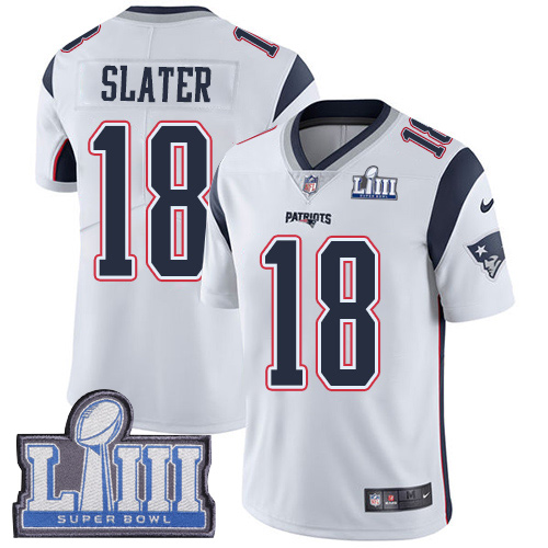 Nike Patriots #18 Matt Slater White Super Bowl LIII Bound Youth Stitched NFL Vapor Untouchable Limited Jersey