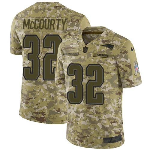 Nike Patriots #32 Devin McCourty Camo Youth Stitched NFL Limited 2018 Salute to Service Jersey