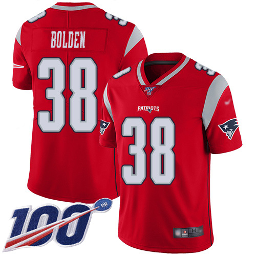Nike Patriots #38 Brandon Bolden Red Youth Stitched NFL Limited Inverted Legend 100th Season Jersey
