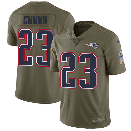 Nike Patriots #23 Patrick Chung Olive Youth Stitched NFL Limited 2017 Salute to Service Jersey
