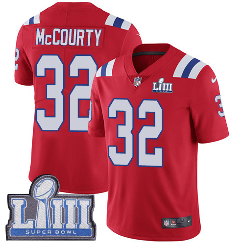 Nike Patriots #32 Devin McCourty Red Alternate Super Bowl LIII Bound Youth Stitched NFL Vapor Untouchable Limited Jersey