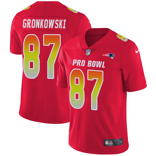 Nike Patriots #87 Rob Gronkowski Red Youth Stitched NFL Limited AFC 2018 Pro Bowl Jersey