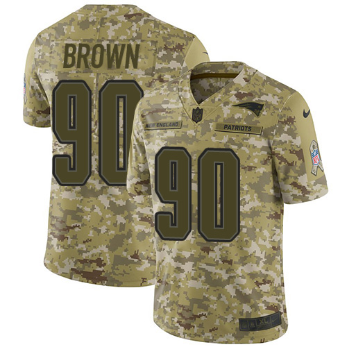 Nike Patriots #90 Malcom Brown Camo Youth Stitched NFL Limited 2018 Salute to Service Jersey