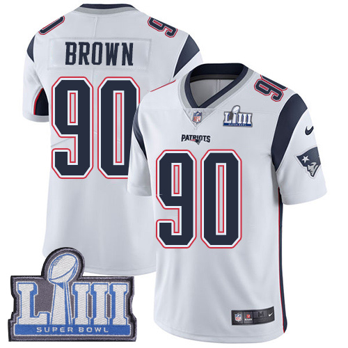 Nike Patriots #90 Malcom Brown White Super Bowl LIII Bound Youth Stitched NFL Vapor Untouchable Limited Jersey