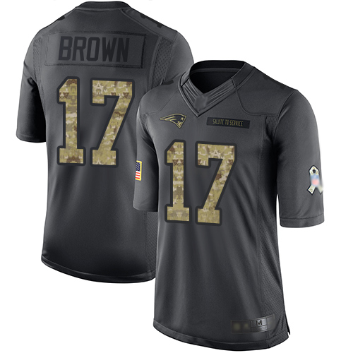 Nike Patriots #17 Antonio Brown Black Youth Stitched NFL Limited 2016 Salute to Service Jersey