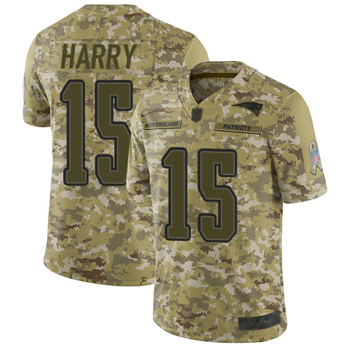 Nike Patriots #15 N'Keal Harry Camo Youth Stitched NFL Limited 2018 Salute to Service Jersey