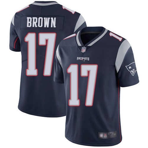 Nike Patriots #17 Antonio Brown Navy Blue Team Color Youth Stitched NFL Vapor Untouchable Limited Jersey