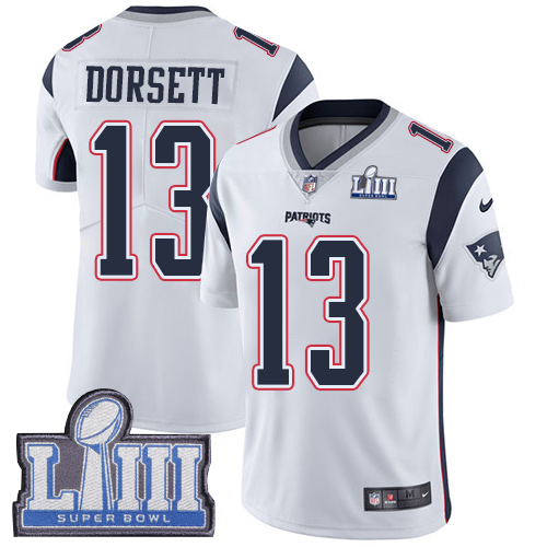 Nike Patriots #13 Phillip Dorsett White Super Bowl LIII Bound Youth Stitched NFL Vapor Untouchable Limited Jersey