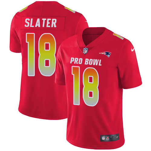 Nike Patriots #18 Matt Slater Red Youth Stitched NFL Limited AFC 2018 Pro Bowl Jersey