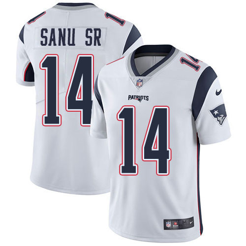 Nike Patriots #14 Mohamed Sanu Sr White Youth Stitched NFL Vapor Untouchable Limited Jersey