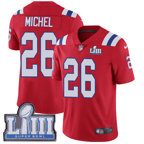 Nike Patriots #26 Sony Michel Red Alternate Super Bowl LIII Bound Youth Stitched NFL Vapor Untouchable Limited Jersey