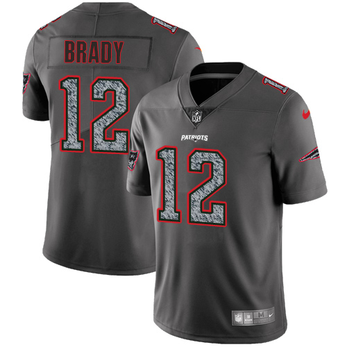 Nike Patriots #12 Tom Brady Gray Static Youth Stitched NFL Vapor Untouchable Limited Jersey