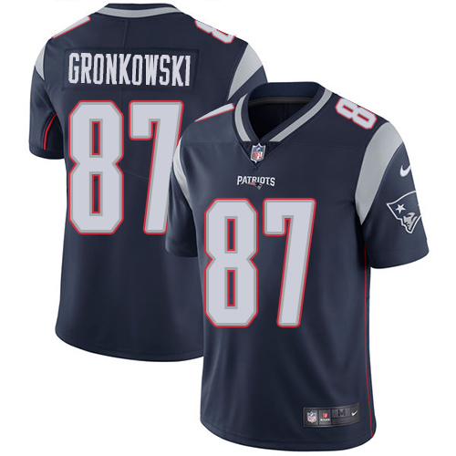 Nike Patriots #87 Rob Gronkowski Navy Blue Team Color Youth Stitched NFL Vapor Untouchable Limited Jersey