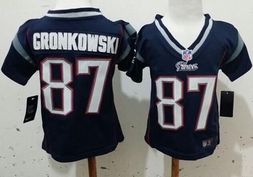 Toddler Nike Patriots #87 Rob Gronkowski Navy Blue Team Color Stitched NFL Elite Jersey