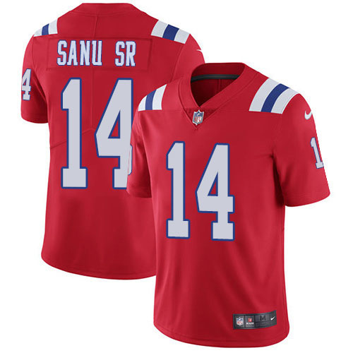 Nike Patriots #14 Mohamed Sanu Sr Red Alternate Youth Stitched NFL Vapor Untouchable Limited Jersey