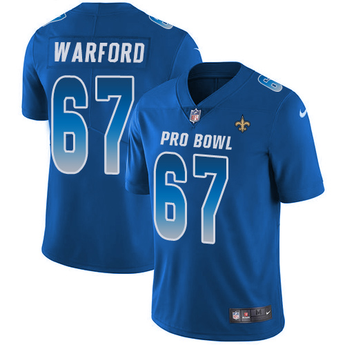 Nike Saints #67 Larry Warford Royal Youth Stitched NFL Limited NFC 2019 Pro Bowl Jersey