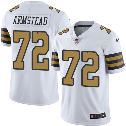 Nike Saints #72 Terron Armstead White Youth Stitched NFL Limited Rush Jersey