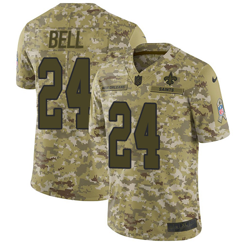 Nike Saints #24 Vonn Bell Camo Youth Stitched NFL Limited 2018 Salute to Service Jersey