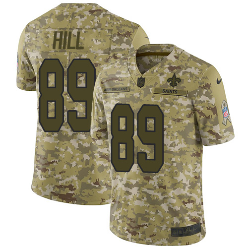 Nike Saints #89 Josh Hill Camo Youth Stitched NFL Limited 2018 Salute to Service Jersey