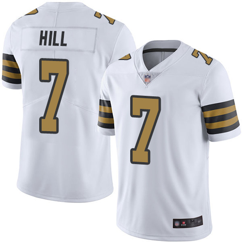 Nike Saints #7 Taysom Hill White Youth Stitched NFL Limited Rush Jersey