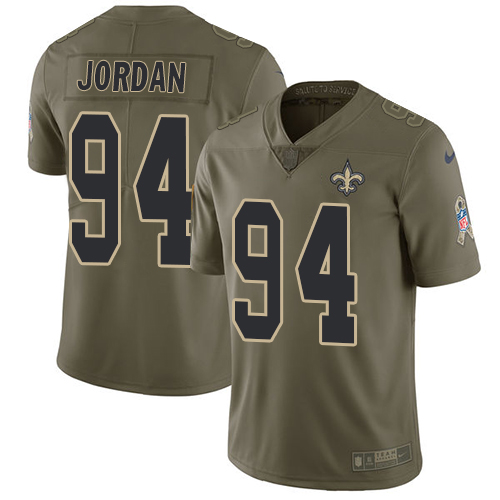 Nike Saints #94 Cameron Jordan Olive Youth Stitched NFL Limited 2017 Salute to Service Jersey