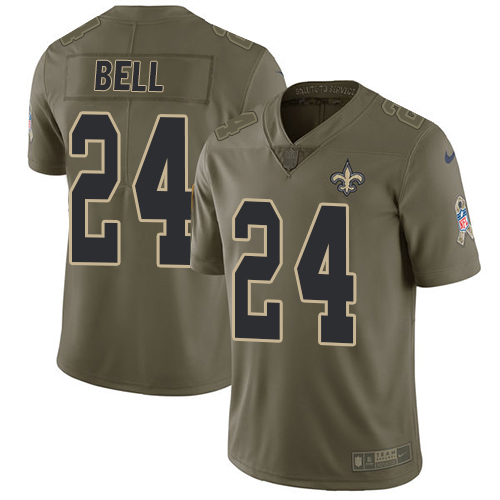 Nike Saints #24 Vonn Bell Olive Youth Stitched NFL Limited 2017 Salute to Service Jersey