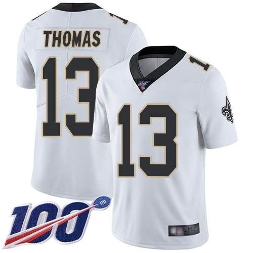 Nike Saints #13 Michael Thomas White Youth Stitched NFL 100th Season Vapor Limited Jersey