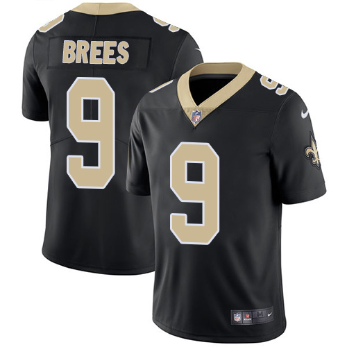 Nike Saints #9 Drew Brees Black Team Color Youth Stitched NFL Vapor Untouchable Limited Jersey