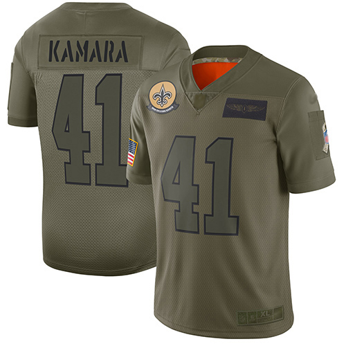 Nike Saints #41 Alvin Kamara Camo Youth Stitched NFL Limited 2019 Salute to Service Jersey