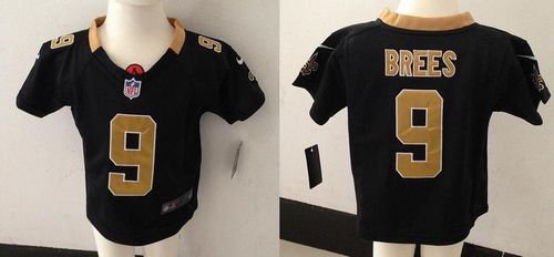 Toddler Nike Saints #9 Drew Brees Black Team Color Stitched NFL Elite Jersey