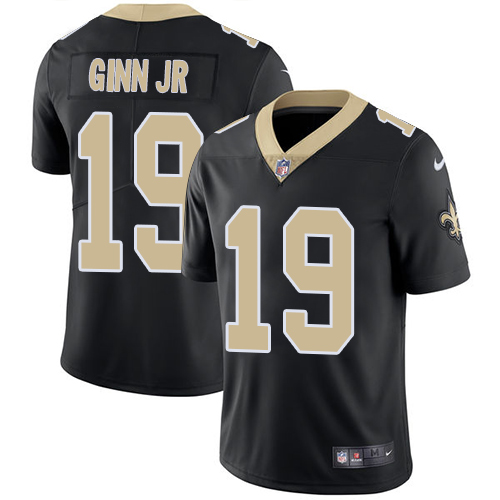Nike Saints #19 Ted Ginn Jr Black Team Color Youth Stitched NFL Vapor Untouchable Limited Jersey