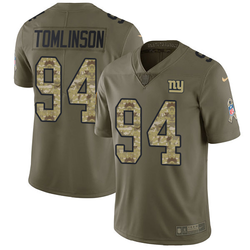 Nike Giants #94 Dalvin Tomlinson Olive/Camo Youth Stitched NFL Limited 2017 Salute to Service Jersey
