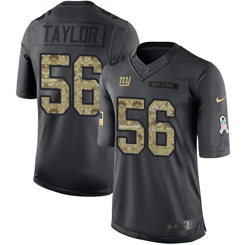 Nike Giants #56 Lawrence Taylor Black Youth Stitched NFL Limited 2016 Salute to Service Jersey
