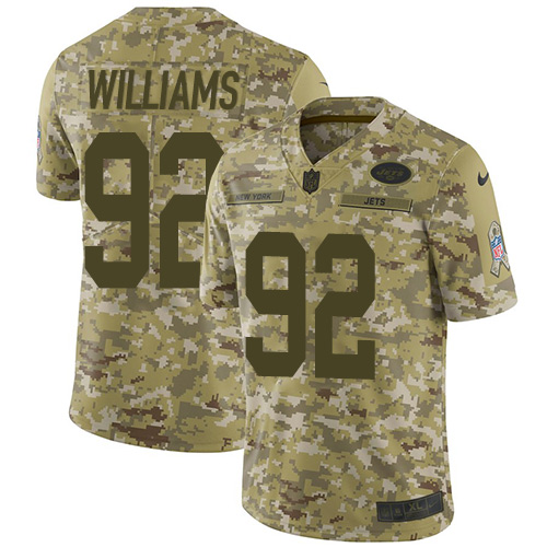 Nike Jets #92 Leonard Williams Camo Youth Stitched NFL Limited 2018 Salute to Service Jersey