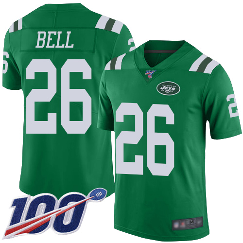 Nike Jets #26 Le'Veon Bell Green Youth Stitched NFL Limited Rush 100th Season Jersey