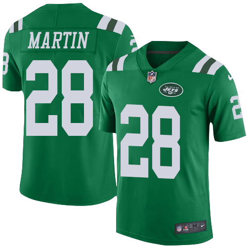 Nike Jets #28 Curtis Martin Green Youth Stitched NFL Limited Rush Jersey