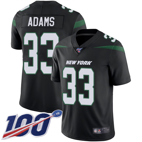 Nike Jets #33 Jamal Adams Black Alternate Youth Stitched NFL 100th Season Vapor Limited Jersey