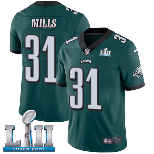 Nike Eagles #31 Jalen Mills Midnight Green Team Color Super Bowl LII Youth Stitched NFL Vapor Untouchable Limited Jersey