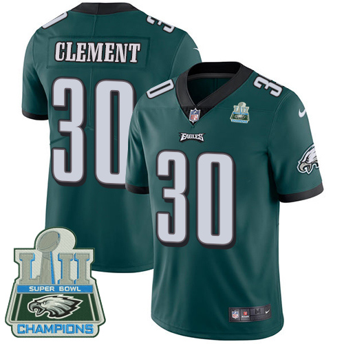 Nike Eagles #30 Corey Clement Midnight Green Team Color Super Bowl LII Champions Youth Stitched NFL Vapor Untouchable Limited Jersey