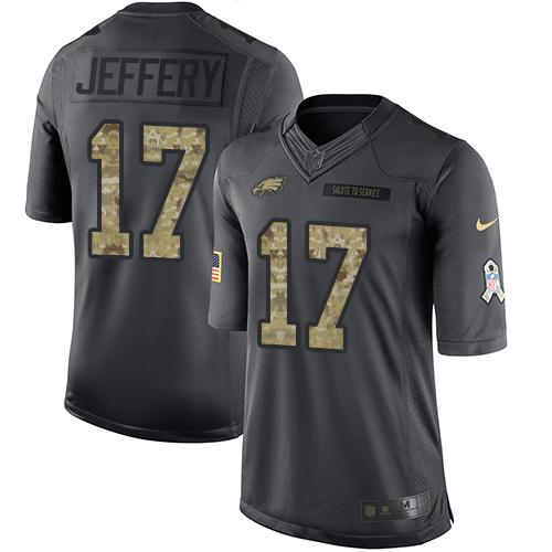 Nike Eagles #17 Alshon Jeffery Black Youth Stitched NFL Limited 2016 Salute to Service Jersey