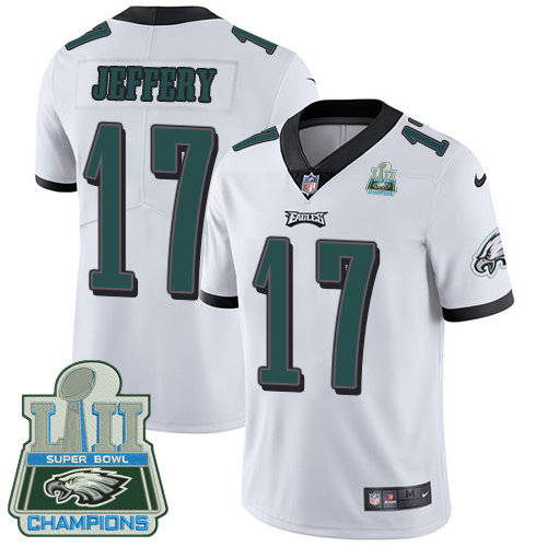 Nike Eagles #17 Alshon Jeffery White Super Bowl LII Champions Youth Stitched NFL Vapor Untouchable Limited Jersey