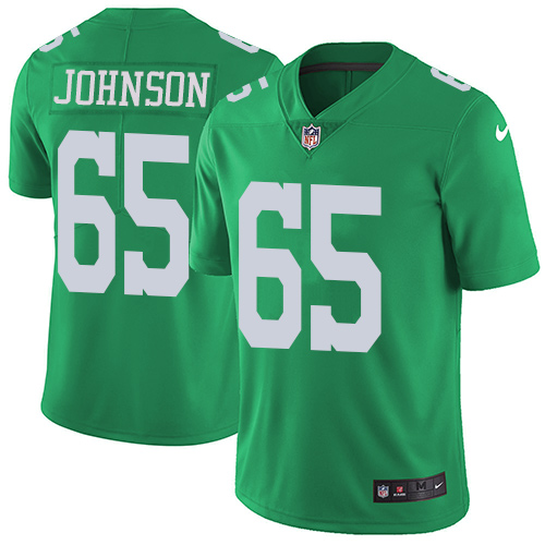 Nike Eagles #65 Lane Johnson Green Youth Stitched NFL Limited Rush Jersey