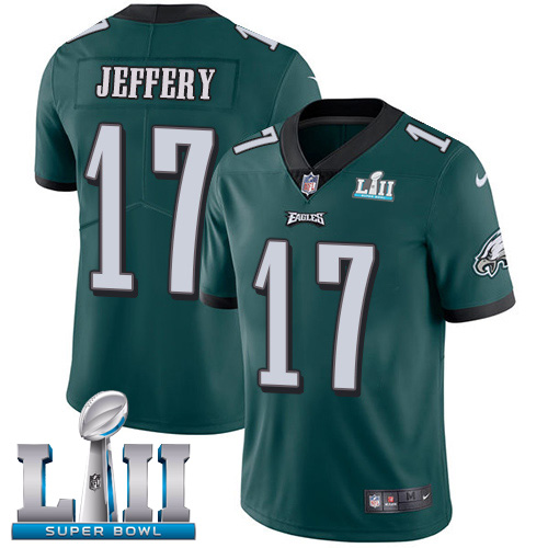 Nike Eagles #17 Alshon Jeffery Midnight Green Team Color Super Bowl LII Youth Stitched NFL Vapor Untouchable Limited Jersey