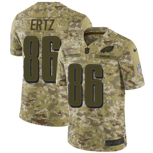Nike Eagles #86 Zach Ertz Camo Youth Stitched NFL Limited 2018 Salute to Service Jersey